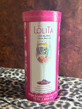 Lolita Hand-Painted Wine Glass ( Love My Birthday Month ) April Birthday